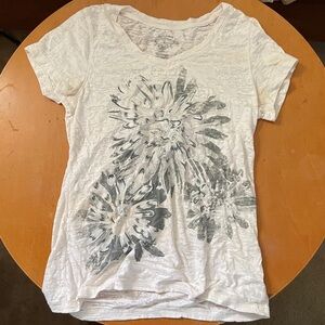 Sonoma Polyester Gray Shirt Girl’s Small (S) Grey Flowers